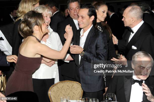 Thalia Mottola, Veronica Kelly, Marc Anthony, Jennifer Lopez, Commissioner Raymond Kelly and Sir Harry Evans attend NEW YORK CITY POLICE FOUNDATION...