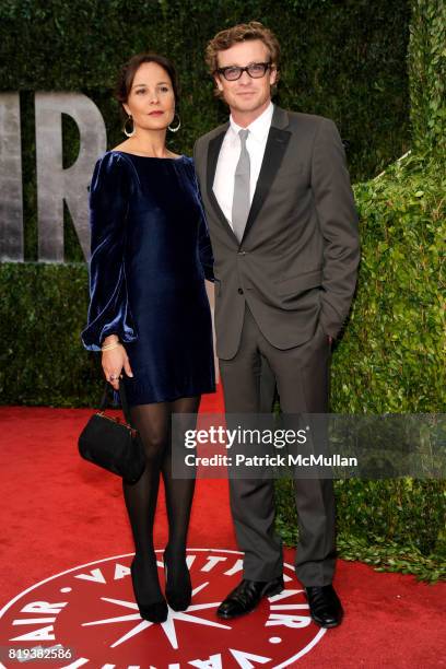 Rebecca Rigg and Simon Baker attend VANITY FAIR Oscar Party - ARRIVALS at Sunset Tower Hotel on March 7, 2010 in West Hollywood, California.