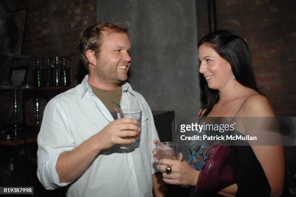 Paul Notzold, Stephanie Schonauer attend The Supper Club & Shepard Fairey's SNO host a Bombay Sapphire Tea Party at The Tea Room on July 20, 2010 in...