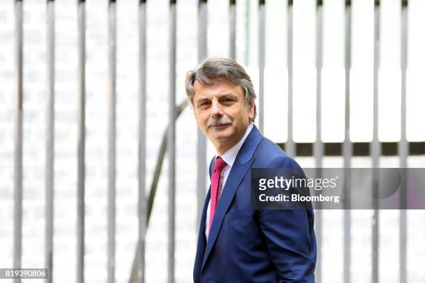 Ralf Speth, chief executive officer of Jaguar Land Rover Plc, a unit of Tata Motors Ltd., arrives in Downing Street for a business advisory group...