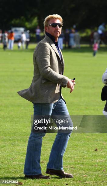 Boris Becker attends the IWC Laureus Polo Cup 2008 at the Ham Polo Club in Richmond-upon-Thames on June 22, 2008 in London, England.