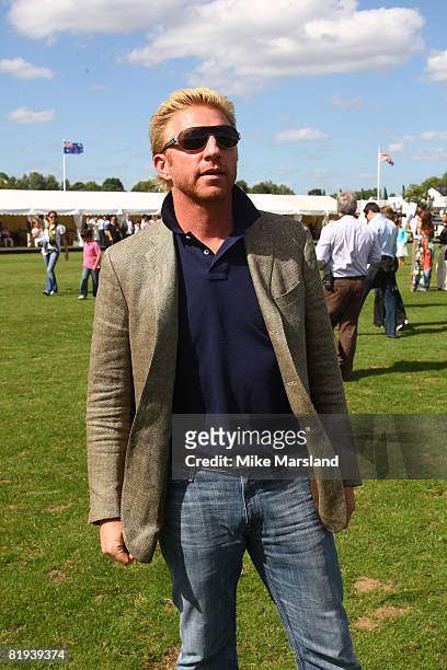 Boris Becker attends the IWC Laureus Polo Cup 2008 at the Ham Polo Club in Richmond-upon-Thames on June 22, 2008 in London, England.