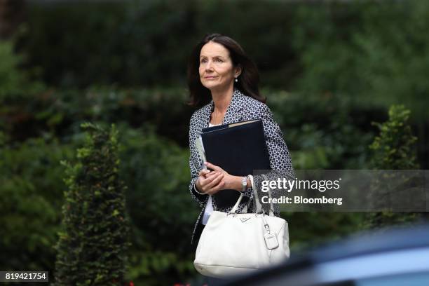 Carolyn Fairbairn, director general of the Confederation of British Industry , arrives in Downing Street for a business advisory group meeting in...
