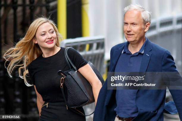 Decoded Co-CEO, Kathryn Parsons and Risk Capital CEO, Luke Johnson, arrive in Downing Street to attend a business summit with Britain's Prime...