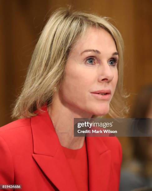 Kelly Knight Craft testifies during her confirmation hearing to be U.S. Ambassador to Canada, during a Senate Foreign Relations Committee hearing on...