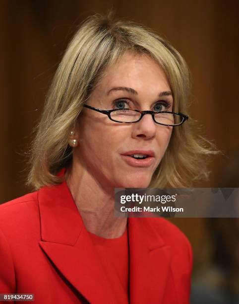 Kelly Knight Craft testifies during her confirmation hearing to be U.S. Ambassador to Canada, during a Senate Foreign Relations Committee hearing on...