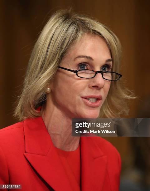 Kelly Knight Craft testifies during her confirmation hearing to be U.S. Ambassador to Canada, during a Senate Foreign Relations Committee hearing on...