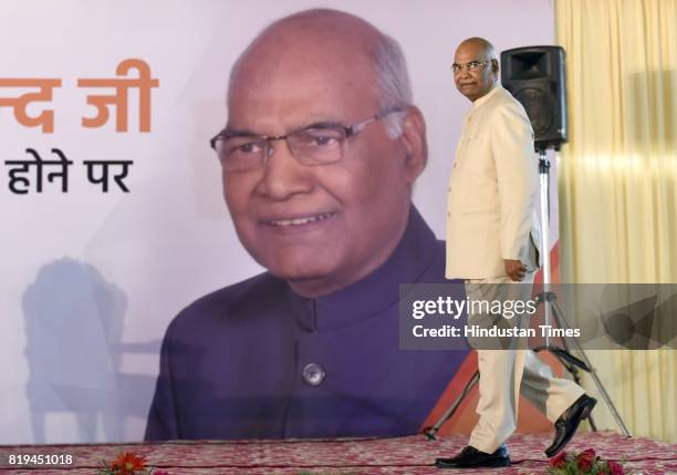 Newly elected President of India Ram Nath Kovind after winning Presidential election at 10 Akbar Road on July 20, 2017 in New Delhi, India. NDA...