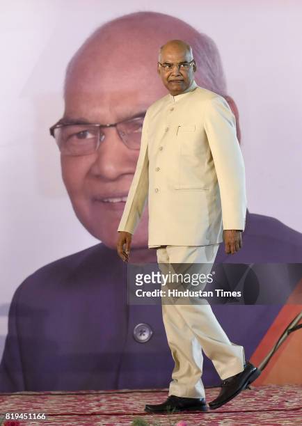 Newly elected President of India Ram Nath Kovind after winning Presidential election at 10 Akbar Road on July 20, 2017 in New Delhi, India. NDA...