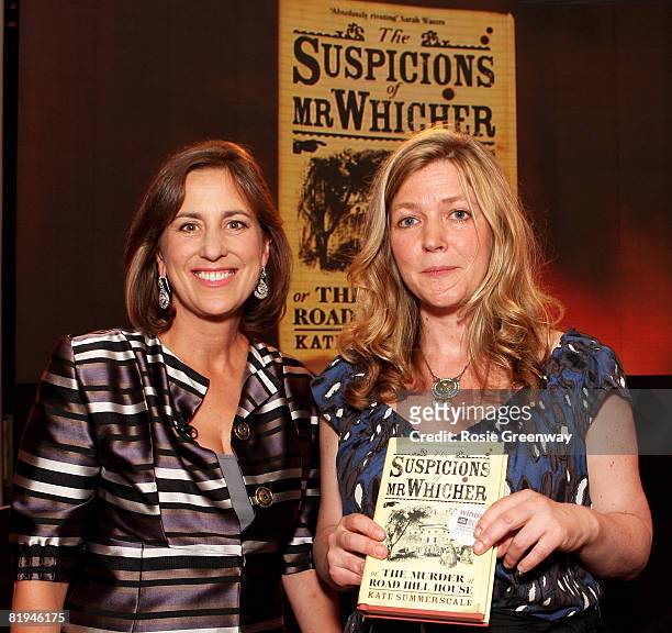 Presenter Kirsty Wark and winning author of the BBC Four Samuel Johnson Prize For Non-Fiction Kate Summerscale poses with her book 'The Suspicions of...