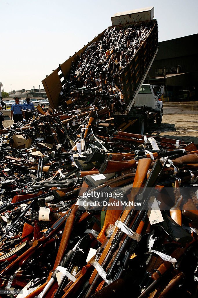 L.A. County Sheriff Destroys Confiscated Weapons