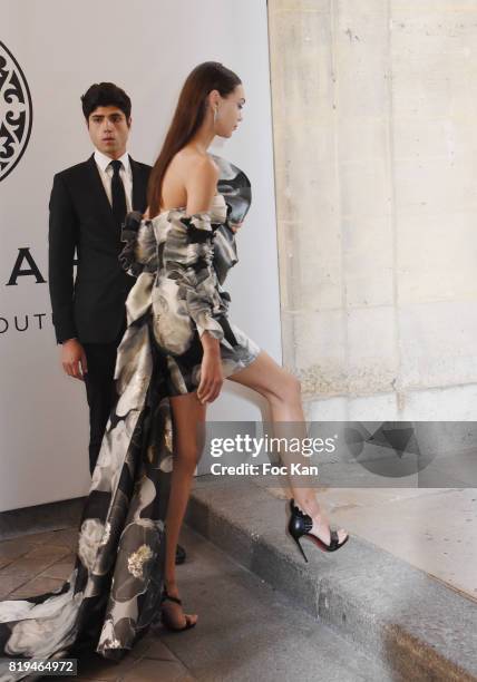 Model walks the runway during the Galia Lahav Haute Couture Fall/Winter 2017-2018 show as part of Haute Couture Paris Fashion Week on July 2, 2017 in...