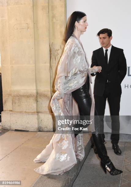 Model walks the runway during the Galia Lahav Haute Couture Fall/Winter 2017-2018 show as part of Haute Couture Paris Fashion Week on July 2, 2017 in...