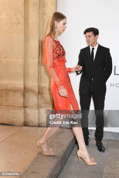 Model walks the runway during the Galia Lahav Haute Couture Fall/Winter 2017-2018 show as part of Haute Couture Paris Fashion Week on July 2, 2017 in...