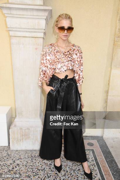 Blogger Caro Daur attends the show during the Galia Lahav Haute Couture Fall/Winter 2017-2018 show as part of Haute Couture Paris Fashion Week on...
