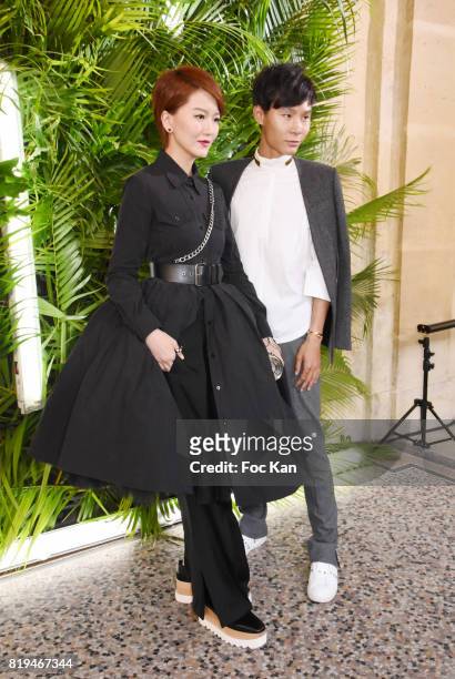 Guests attend the show during the Galia Lahav Haute Couture Fall/Winter 2017-2018 show as part of Haute Couture Paris Fashion Week on July 2, 2017 in...
