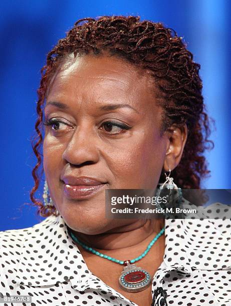Actress CCH Pounder listens to a question during the Fox portion of the Television Critics Association Press Tour at the Beverly Hilton Hotel on July...