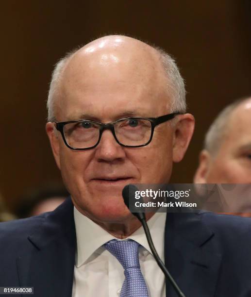 Robert Wood Johnson IV participates in his confirmation hearing to be ambassador to the United Kingdom, during a Senate Foreign Relations Committee...