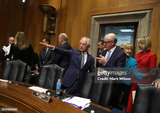 Chairman Bob Corker conducts a Foreign Relations Committee comfirmation hearing for ambassadorships, on Capitol Hill, June 20, 2017 in Washington, DC.