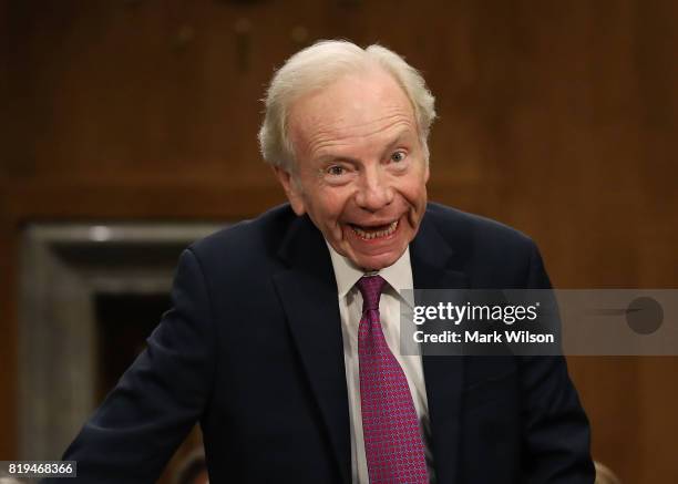 Former Senator Joseph Lieberman attends a Foreign Relations Committee comfirmation hearing for ambassadorships, on Capitol Hill, June 20, 2017 in...
