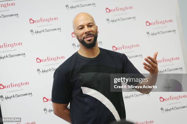 Musican/actor Common attends Adopt-A-Classroom event at Renaissance School of the Arts on July 20, 2017 in New York City.