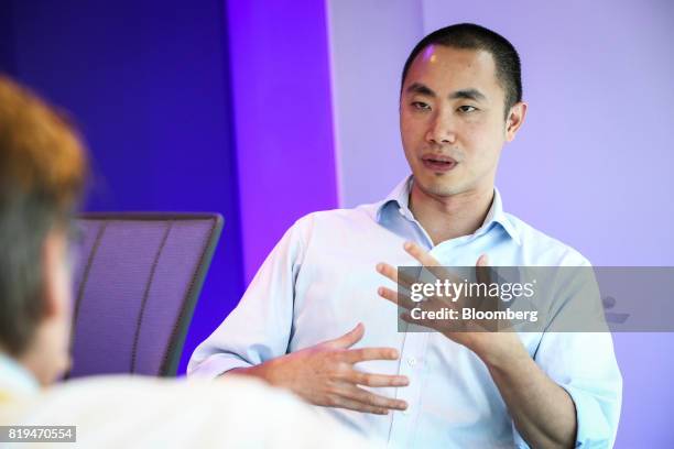 Desmond Lun, founder of Taaffeite Capital Management LLC, speaks during an interview in New York, U.S., on Friday, June 2, 2017. Lun is a new kind of...