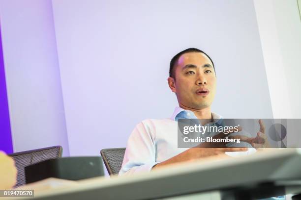 Desmond Lun, founder of Taaffeite Capital Management LLC, speaks during an interview in New York, U.S., on Friday, June 2, 2017. Lun is a new kind of...