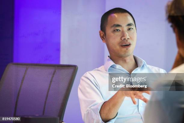 Desmond Lun, founder of Taaffeite Capital Management LLC, speaks during an interview in New York, U.S., on Friday, June 2, 2017. Lun is a new kind of...