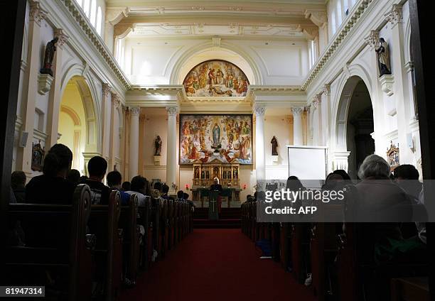 Bishop Tom Burns leads a service for World Youth Day pilgrims at Mary Immaculate Catholic Church in Sydney on July 16, 2008. The world's biggest...