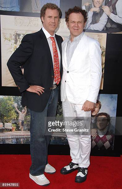 Will Ferrell and John C. Reilly arrives at the Premiere of Columbia Pictures' "Step Brothers" at the Mann Village Theater on July 14, 2008 in Los...