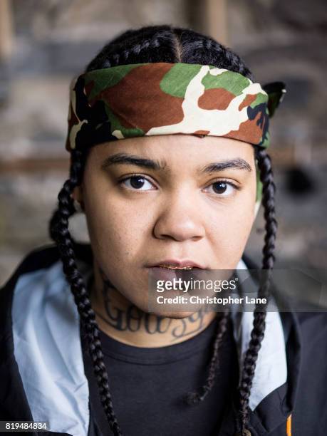 Rapper Young M.A is photographed for The Guardian Newspaper on May 12, 2017 in Yonkers, New York.