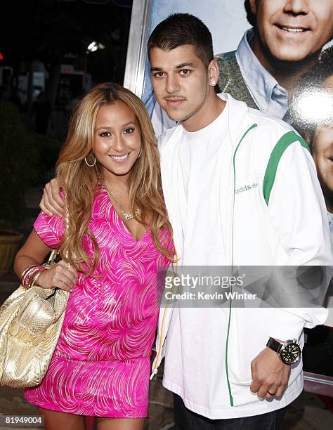 Singer Adrienne Bailon and Rob Kardashian arrive at the premiere of Sony Picture's "Step Brothers" at the Village Theater on July 15, 2008 in Los...