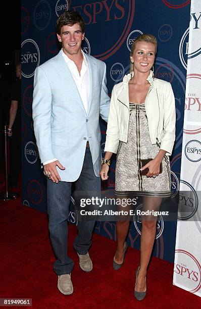 Player Eli Manning and wife Abby McGrew arrive at the 2008 ESPYs Giant Event hosted by Giants quarterback Eli Manning and held at the J Bar and...