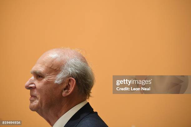 New Liberal Democrats party leader Vince Cable attends a press conference at the St Ermin's Hotel on July 20, 2017 in London, England. The Liberal...