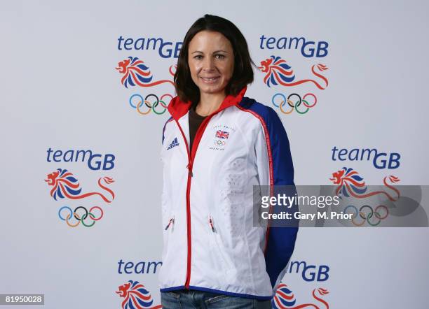 Portrait of Jo Pavey, a member of the Team GB Athletics team during the Team GB Kitting Out at the NEC on July 11, 2008 in Birmingham, England.