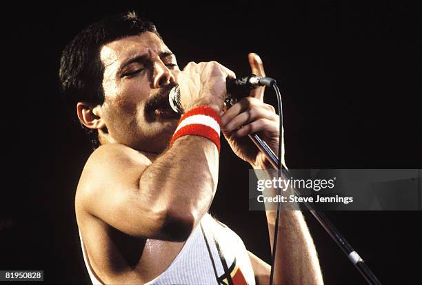 Freddie Mercury of Queen, 1982 Tour