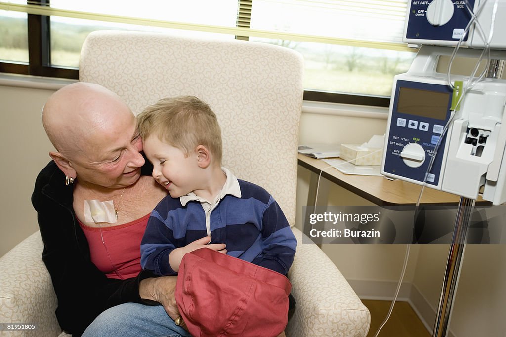 Cancer patient with young boy