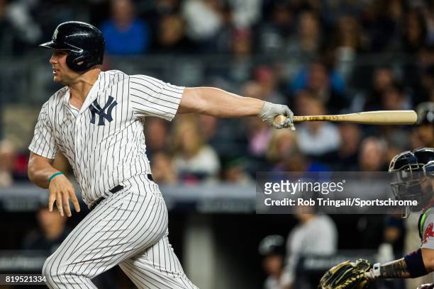 Matt Holliday of the New York Yankees bats during the game Boston Red Sox at Yankee Stadium on June 7, 2017 in the Bronx borough of New York City.