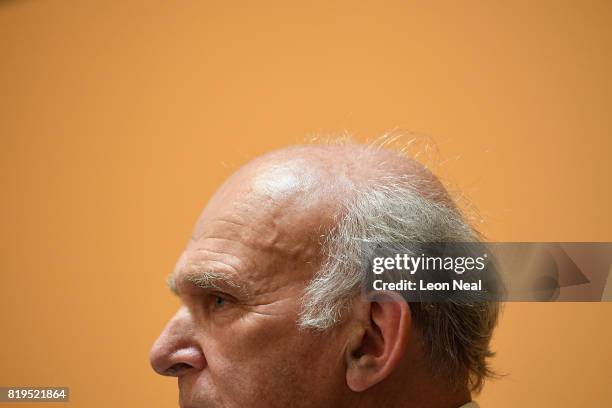 New Liberal Democrats party leader Vince Cable attends a press conference at the St Ermin's Hotel on July 20, 2017 in London, England. The Liberal...