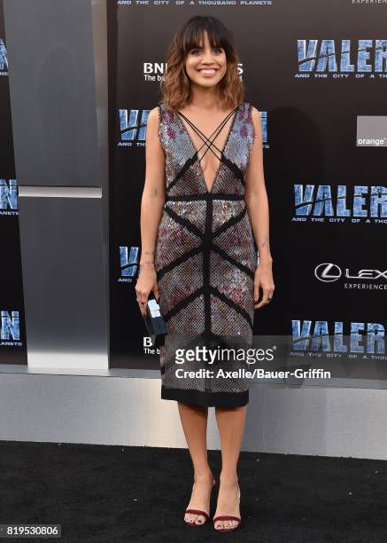 Actress Natalie Morales arrives at the Los Angeles premiere of 'Valerian and the City of a Thousand Planets' at TCL Chinese Theatre on July 17, 2017...