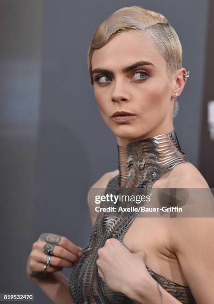 Actress/model Cara Delevingne arrives at the Los Angeles premiere of 'Valerian and the City of a Thousand Planets' at TCL Chinese Theatre on July 17,...