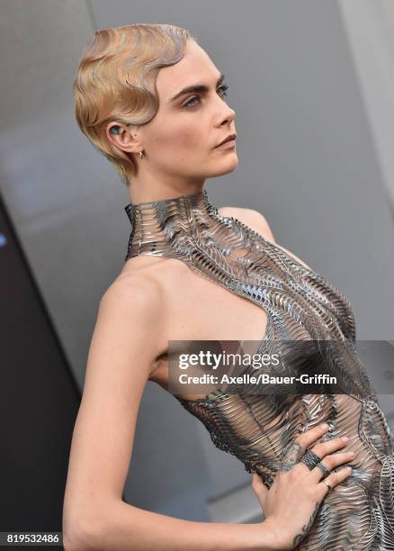 Actress/model Cara Delevingne arrives at the Los Angeles premiere of 'Valerian and the City of a Thousand Planets' at TCL Chinese Theatre on July 17,...