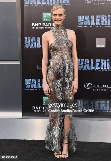 Actress/model Cara Delevingne arrives at the Los Angeles premiere of 'Valerian and the City of a Thousand Planets' at TCL Chinese Theatre on July 17,...