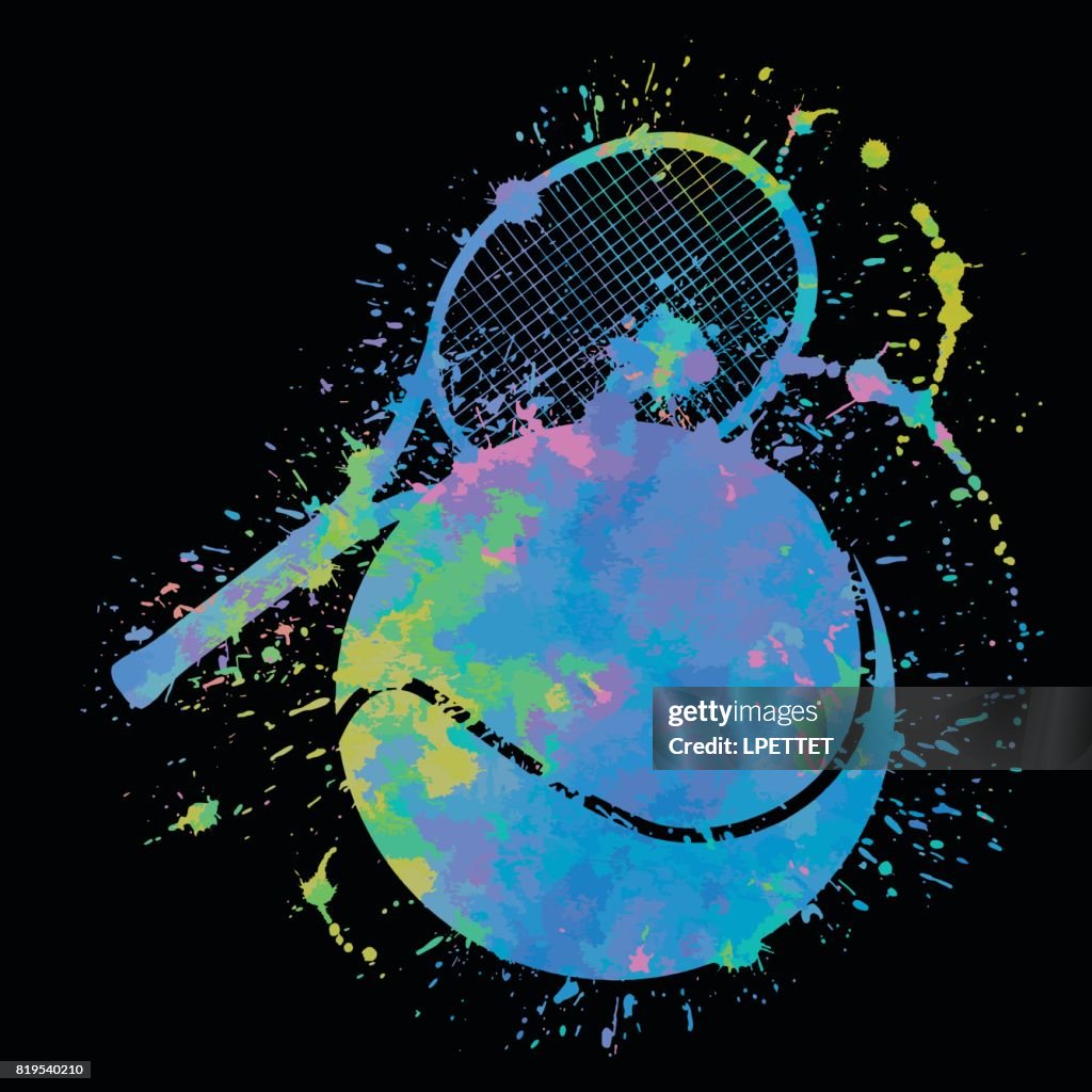 Tennis Racket With Splatter Vector Tennis Splat High-Res Vector Graphic - Getty Images