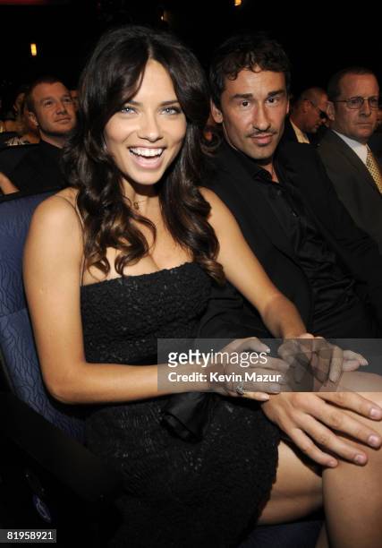Model Adriana Lima and NBA basketball player Marko Jaric in the audience at the 2008 ESPY Awards held at NOKIA Theatre L.A. LIVE on July 16, 2008 in...