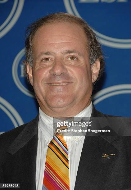 Television personality Chris Berman poses in the press room at the 2008 ESPY Awards held at NOKIA Theatre L.A. LIVE on July 16, 2008 in Los Angeles,...