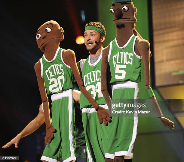 Justin Timberlake on stage at the 2008 ESPY Awards held at NOKIA Theatre L.A. LIVE on July 16, 2008 in Los Angeles, California. The 2008 ESPYs will...