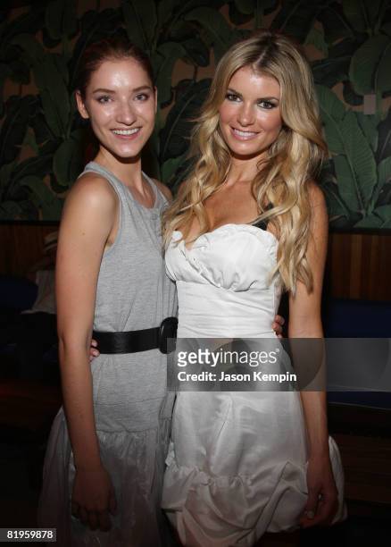 Model Anya Kop and model Marisa Miller attend an Evening Celebrating Vans by Marisa Miller at The Cabanas at the Maritime Hotel on July 16, 2008 in...