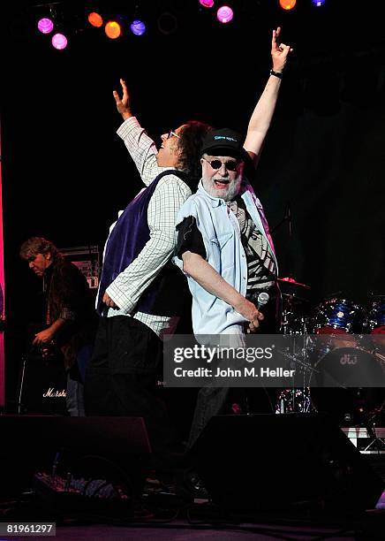 Mark Volman and Howard Kaylan of the Turtles perform at Hippiefest at the Greek Theater on July 16, 2008 in Los Angeles, California.