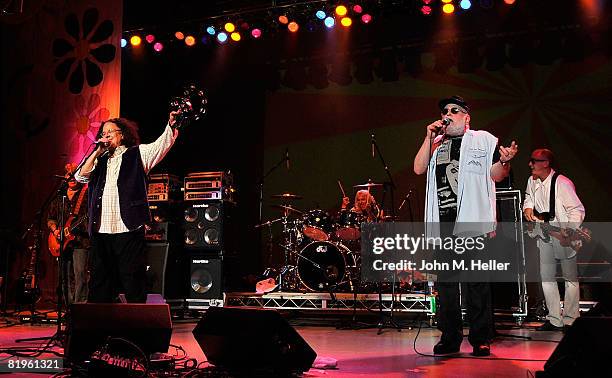 Mark Volman and Howard Kaylan of the Turtles perform at Hippiefest at the Greek Theater on July 16, 2008 in Los Angeles, California.